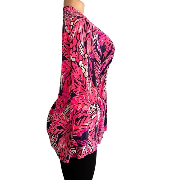 Lilly Pulitzer Sarasota Tunic Long Sleeve Vneck Blouse A Jungle in Here Print - Picture 5 of 9